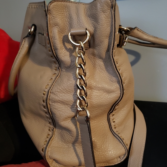 Michael Kors taupe leather gold studded Hamilton - Picture 3 of 10